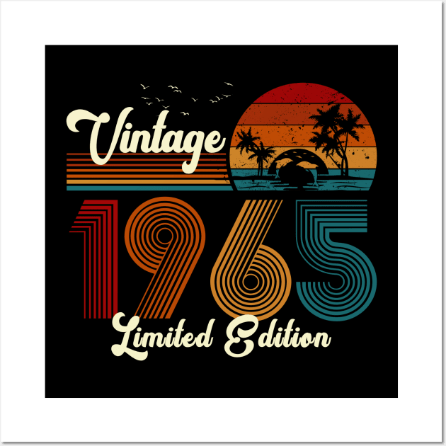 Vintage 1965 Shirt Limited Edition 55th Birthday Gift Wall Art by Damsin